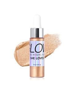 KISSIO Liquid Highlighter,Versatile Illuminator,Face and Body luminizer,Blend with Foundation and Makeup,Glow Liquid highlighter,Cruelty Free,0.5 fl.oz.(03#Rose gold)