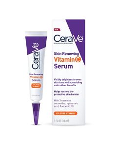 CeraVe Vitamin C Serum with Hyaluronic Acid | Skin Brightening Serum for Face with 10% Pure Vitamin C | Fragrance Free | 1 Fl. Oz
