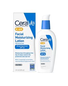 CeraVe AM Facial Moisturizing Lotion SPF 30 | Oil-Free Face Moisturizer with Sunscreen | Non-Comedogenic | 3 Ounce