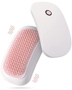 Fuigarry 2 Pack Electric Mini Pocket Scalp Massager,Hand-held Portable Travel Vibrating Hair Brushes,TPE Soft Alternate Long and Short CombTeeth,Comb Hair,Relax Scalp and Relieve Stress. (Rose Pink)
