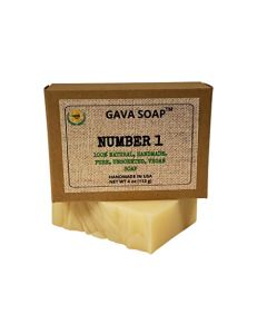 GAVA SOAP, All Natural, Handmade, Unscented, Vegan Soap. Number 1, 1 Bar.