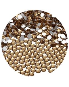 NCB 2160pcs Non Hotfix Flatback Crystals Rhinestones Round Glass Diamonds Charms Gems Stones Beads 3D for Nails Art Craft Jewels Accessories Phone Shoes Decorations (Lt. Topaz SS20 5.0mm 2160pcs)