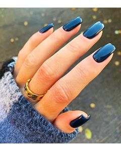 Aegenacess 24pcs Press on Nails Fake Nail Glossy Short False Nails Solid Color Nails Art Tips Sets Full Cover Press ons Stick Finger Manicure for Women and Girls (Black Square)