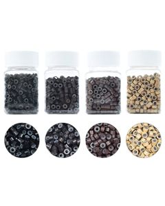 Yamel 500pcs Silicone Micro Links Bead Rings 5mm Lined Hair Beads for Hair Extensions Human Hair Tools