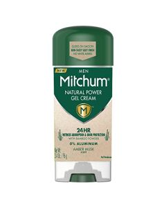 Mitchum Mitchum Natural Gel Cream for Men, Amber Musk, 3.4 oz.