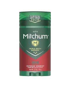 Men's Deodorant by Mitchum, Antiperspirant Stick, Triple Odor Defense Invisible Solid, 48 Hr Protection, Dermatologist Tested, Intense Energy, 2.7 Oz (Pack of 1)
