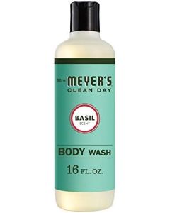 Mrs. Meyer's Moisturizing Body Wash for Women and Men, Biodegradable Shower Gel Formula Made with Essential Oils, Basil, 16 oz
