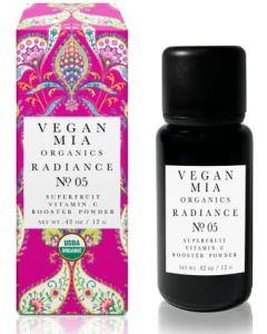 Vegan Mia - USDA Organic Radiance Superfruit Vitamin C Booster Powder, Facial Vitamin C Powder for All Skin Types, Organic Plant-Based Vitamin Powder for Face Skincare, No Synthetics, 12g