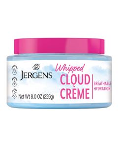 Jergens Whipped Moisturizing Cream, Body and Face Moisturizer for Dry Skin, Breathable Non-Greasy Hydration, Dermatologist Tested, Paraben and Dye Free, 8 Ounce