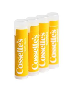 Cossette's Naturals Premium Lemon & Peppermint Beeswax Lip Balm with Organic Essential Oils (4 Pack)