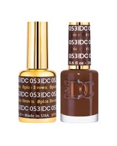 DND DC Gel Polish Set - 1 each of Brown Gel Polish and Brown Nail Polish, 053 Spiced Brown, 0.5 Fl Oz