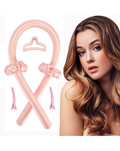 Heatless Hair Curler - Heatless curls - heatless curling rod headband - Satins Heatless Hair Curlers To Sleep In (Pink)