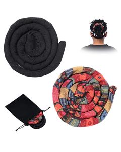 2 Pcs Spiral Lock Hair Tie Dreadlock Accessory, 2 Colors bendable hair tie product with 1 Storage Bag for holding hair and locs beautifully and elegantly, Set of 2 (Multicolor, Black)