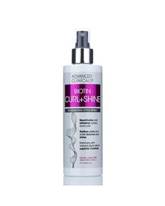 Advanced Clinicals Biotin Hair Spray Curl + Shine Enhancing Hair Style Mist, Lightweight Hydrating Hair Care Spray Defines Curls, Reduces Frizz, & Adds Texture For Voluminous & Bouncy Waves, 8 Fl Oz