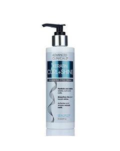 Advanced Clinicals Keratin Style Cream Curl + Shine Enhancing Hair Styling Moisturizer W/Coconut Oil + Biotin, Lightweight Hydrating Hair Style Cream Defines Curls & Smoothes Frizz For Bouncy Waves