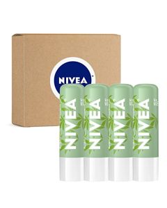NIVEA Vegan Lip Care Hemp Seed Oil and Shea Butter Lip Balm Stick, 0.17 Oz, Pack of 4