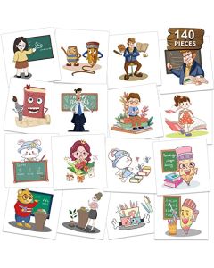 Metker Teacher Kids Waterproof Temporary Tattoos,140Pieces Individual Children's Temporary Tattoo Stickers,Boy Face Tattoo Stickers,Girls Temporary Tattoos Group Party Game Goody Bag Stuffers Party Bag Fillers