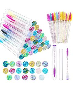 120 Pcs Lash Brush Eyelash Brushes for Eyelash Extensions Spoolies Cleaning Mascara Wands Tube Diamond Disposable Makeup Tool Applicator Set Sanitary Extension Supplies (Phoenix Diamond)