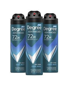 Degree Men Antiperspirant Deodorant Dry Spray Cool Rush 3 count Deodorant for Men With MotionSense Technology 3.8 oz