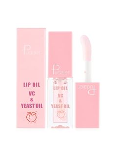 Marine Forest Pudaier Hydrating Lip Oil, Fruit Extract Lip Oil Tinted for Dry Lip and Lip Care, Shiny and Moisturizing Transparent Lip Oil Gloss (Peach)
