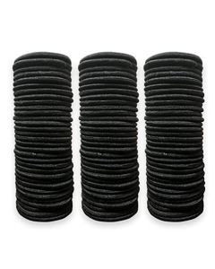 ZBORH 100 Pcs Black Elastic Hair Tie, Elastic Ponytail Holders, No Damage for Thick Hair Small Hair Rubber Bands for Women Girls Men with Thick Straight Curly Hair (4mm)