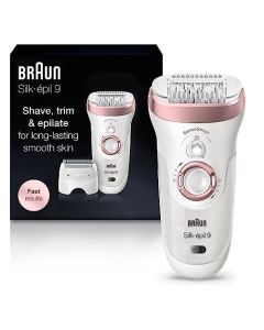 Braun Epilator Silk-épil 9 9-720, Hair Removal Device, Epilator for Women, Wet & Dry, Womens Shaver & Trimmer, Cordless, Rechargeable