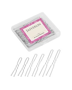 JASVERLIN U Shaped Hair Pin U Bobby Pins Silver Bun pins Hair Clips Bunheads Hairpins for Women Girls Updo White Hair Accessories Large Long Mini 3 Size Assortment 150pcs