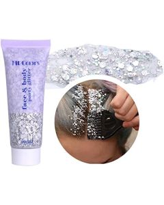 Face Glitter Makeup Gel,Hair Body Glitter Gel,Glitter Face Paint,Mermaid Sequins Self-Adhesive Glitter Face Paint Gel,Liquid Waterproof Holographic Festival Rave Accessories(05#)