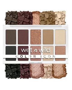 Wet N Wild Color Icon 10-Pan Eyeshadow Makeup Palette, Brown Nude Awakening, Long Lasting, Shimmer, Metallic, Glittery, Matte, Rich Smooth Pigment, Cruelty Free