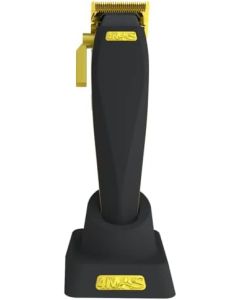 4MAS Simba Clipper - Professional Hair & Beard Fading Adjustable Cordless Lithium-Ion Clipper with 8 Comb Attachments (Black & Gold)