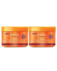 Cantu Coconut Curling Cream for Natural Hair with Pure Shea Butter, 12 oz (Pack of 2) (Packaging May Vary)