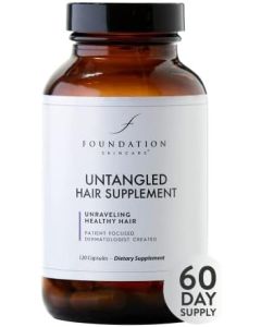 Foundation Skincare UnTangled Hair Growth Vitamins (60-Day Supply) - Hair Growth Vitamins for Women & Men with Collagen & Biotin - Minoxidil Free Supplement for Faster Visibly Thicker Hair