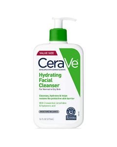 CeraVe Hydrating Facial Cleanser | Moisturizing Non-Foaming Face Wash with Hyaluronic Acid, Ceramides and Glycerin | Fragrance Free Paraben Free | 16 Fluid Ounce