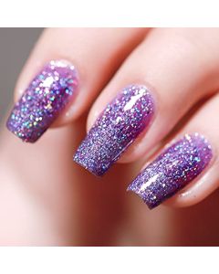 FZANEST Glitter Gel Nail Polish-15ml LED UV Gel No Chip Soak Off Gel Polish Sparkle Color Manicure Pedicure(Diamond Purple)