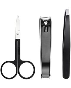 Jawflew Eyebrow Tweezer Set - Including 1 PC Eyebrows Tweezers, 1PC Scissor,1PC nail clipper - Suit for Eyebrow, Ingrown Hair, Facial Hair Removal, Nail