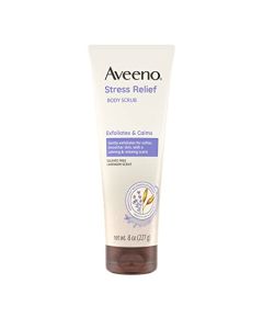 Aveeno Stress Relief Body Scrub, Exfoliating Body Wash for Softer, Smoother Skin, Formulated with Prebiotic Oat & Lavender Scent to Calm & Relax, Sulfate-Free & Soap-Free, 8 fl. Oz