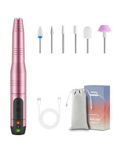 [2022 Upgraded] Cordless Nail Drill, Portable and Quiet Acrylic Nail E File [3 Speeds] efuly Rechargeable Nail Machine with Bits for Fast Remove Acrylic, Poly Gel Nails, Manicure Pedicure - Pink