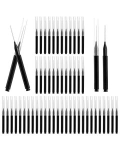 100 Pcs Micro Eyebrow Brush with Cap, Brow Lamination Brush Eyelash Brow Brush Removing Lash Filler, Eyebrow Spoolie Lash Comb Lift Tools for Eyebrows and Eyelashes Extensions Brow Lamination(Black)