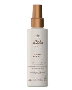 Natural Non Toxic Hairspray For Women - Non Aerosol Hairspray with Strong Flexible Hold & Humidity Shield | Alcohol free, Phthalate free, Certified Natural - Four Reasons Nature Strong Hairspray 5.1 fl oz