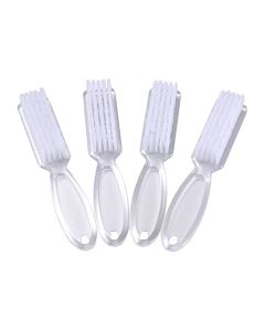 Yebeauty Nail Brush Fingernail Cleaner, 4 Pack Hand Scrub Cleaning Brush Plastic Hand Finger Toes Scrubbing Brush, Pedicure Nail Scrubber,Clear