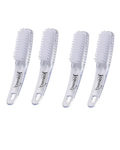 Yebeauty Clear Nail Brush for Cleaning Fingernails, 4 Pack Hand Scrub Cleaning Nail Brushes with Case Plastic Hand Finger Toes Scrubbing Brush, Pedicure Nail Scrubber