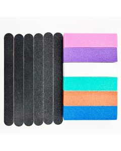JIANYI Nail Files, Double Sided 100/180 Grit Nail Files Emery Board Manicure Pedicure Tool and Nail Buffering Files - Set of 12