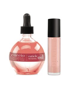 Cuccio Naturale Cuticle Revitalizing Oil Set - Provides Intense Hydration - Replenishes And Strengthens Nails - Promotes Healthy Skin - Easy To Use Rollerball Applicator - Pomegranate And Fig - 2 Pc