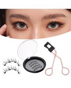 outopen Magnetic Eyelashes Natural Look Magnetic Manga Lashes Anime False Lashes, Soft Reusable 3D Fake Lashes Extension, No Eyeliner or Glue Needed, 2 Pairs Pack with Tweezers(Style-02)