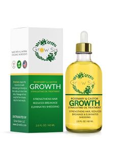 Grow Sis Rosemary and Black Caster Oil Natural Hair Growth Serum made with Pure Organic Oils | Breakage and Dry Scalp Fast Results, safe for all hair types 2.0 fl oz