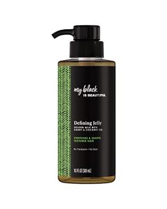 MY BLACK IS BEAUTIFUL Defining Jelly for Curly and Coily Hair with Coconut Oil, Honey and Turmeric, Curl Defining Cream, Curl Gel, 10.1 Fl Oz