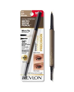 Revlon ColorStay Micro Eyebrow Pencil with Built In Spoolie Brush, Infused with Argan and Marula Oil, Waterproof, Smudgeproof, 451 Ash Blonde (Pack of 1)
