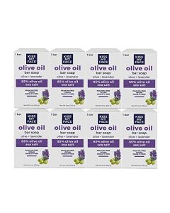 Kiss My Face Olive Oil Bar Soap, Non-GMO Certified Vegan Soap Bar, Antioxidant Rich and Moisturizing Soap, Olive & Lavender, 8 Oz Bar