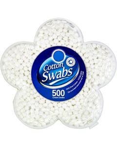 R-NEU 500 Cotton Swabs, Doubled Tipped, Sterilized, 100% Pure Cotton Qtips for Cleaning, Home, Makeup, Pet and Baby Care, Random Color (500 Count)