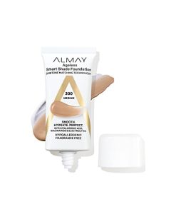 Anti-Aging Foundation by Almay, Smart Shade Face Makeup with Hyaluronic Acid, Niacinamide, Vitamin C & E, Hypoallergenic-Fragrance Free, 300 Medium, 1 Fl Oz (Pack of 1)